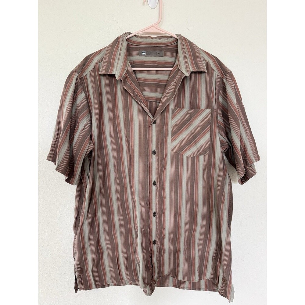 REI Co-op Men's X Large Striped Button Up Shirt Casual Outdoorsy Summer Retro
